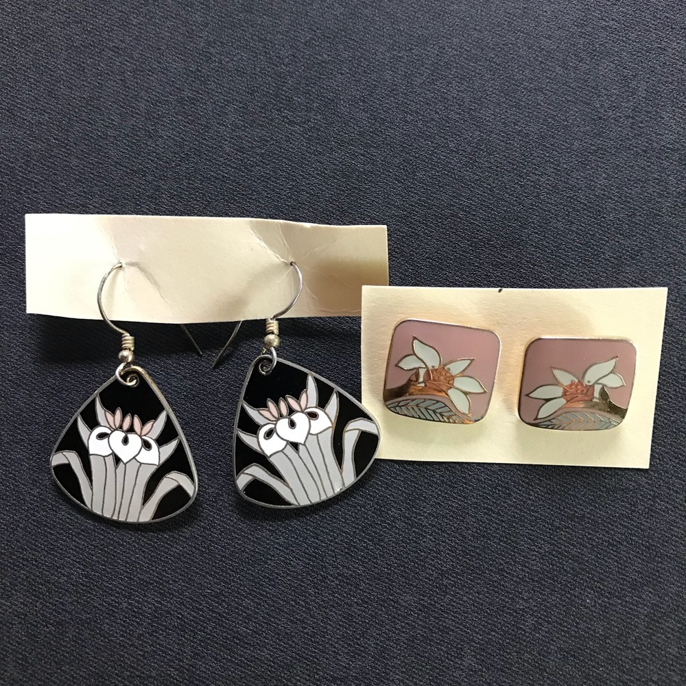 2 Pretty Enamel Earrings